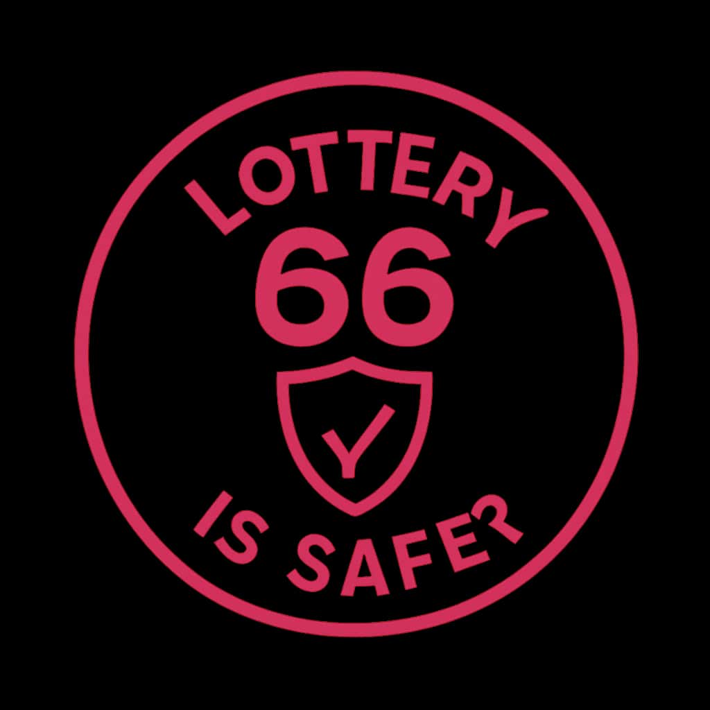 A badge signifying safety guidance for Lottery 66.