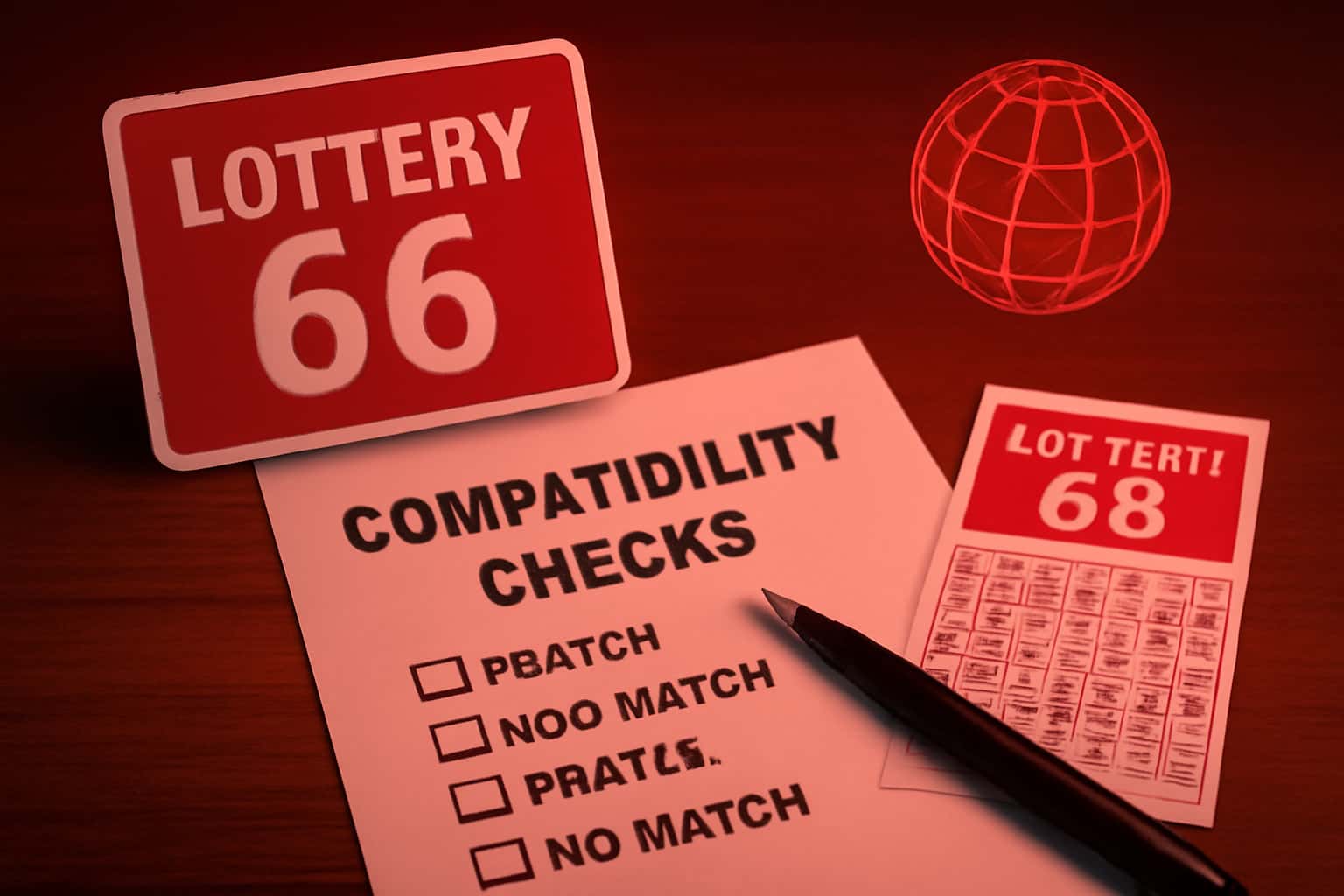 A visual representation of the compatibility checks for the Lottery 66 app with relevant device imagery.
