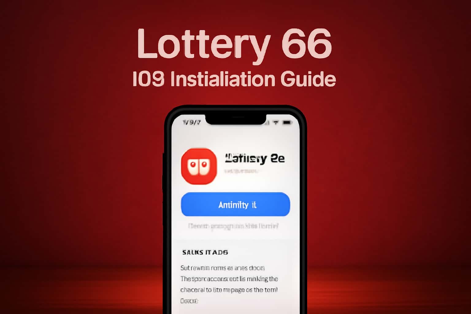 Informational scene showcasing the Lottery 66 iOS Installation Guide.
