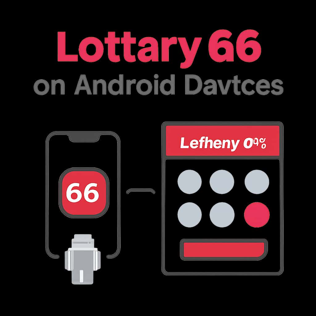 Diagram explaining Lottery 66 installation on Android.