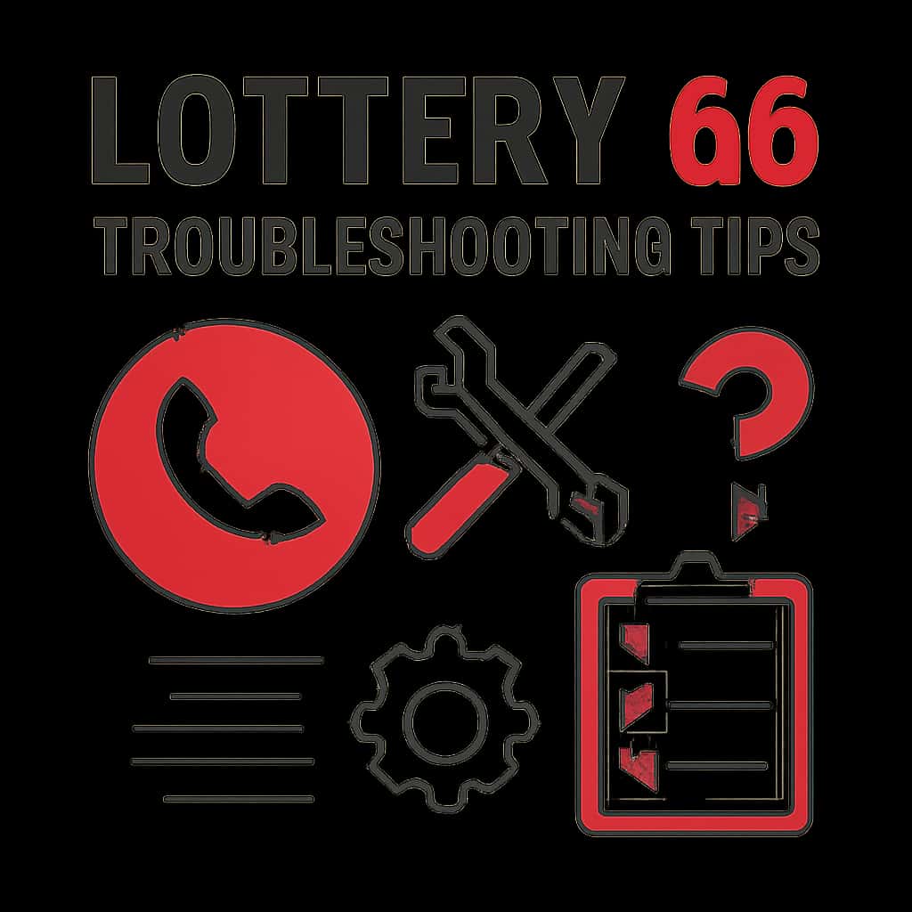 An educational diagram illustrating troubleshooting steps for Lottery 66.