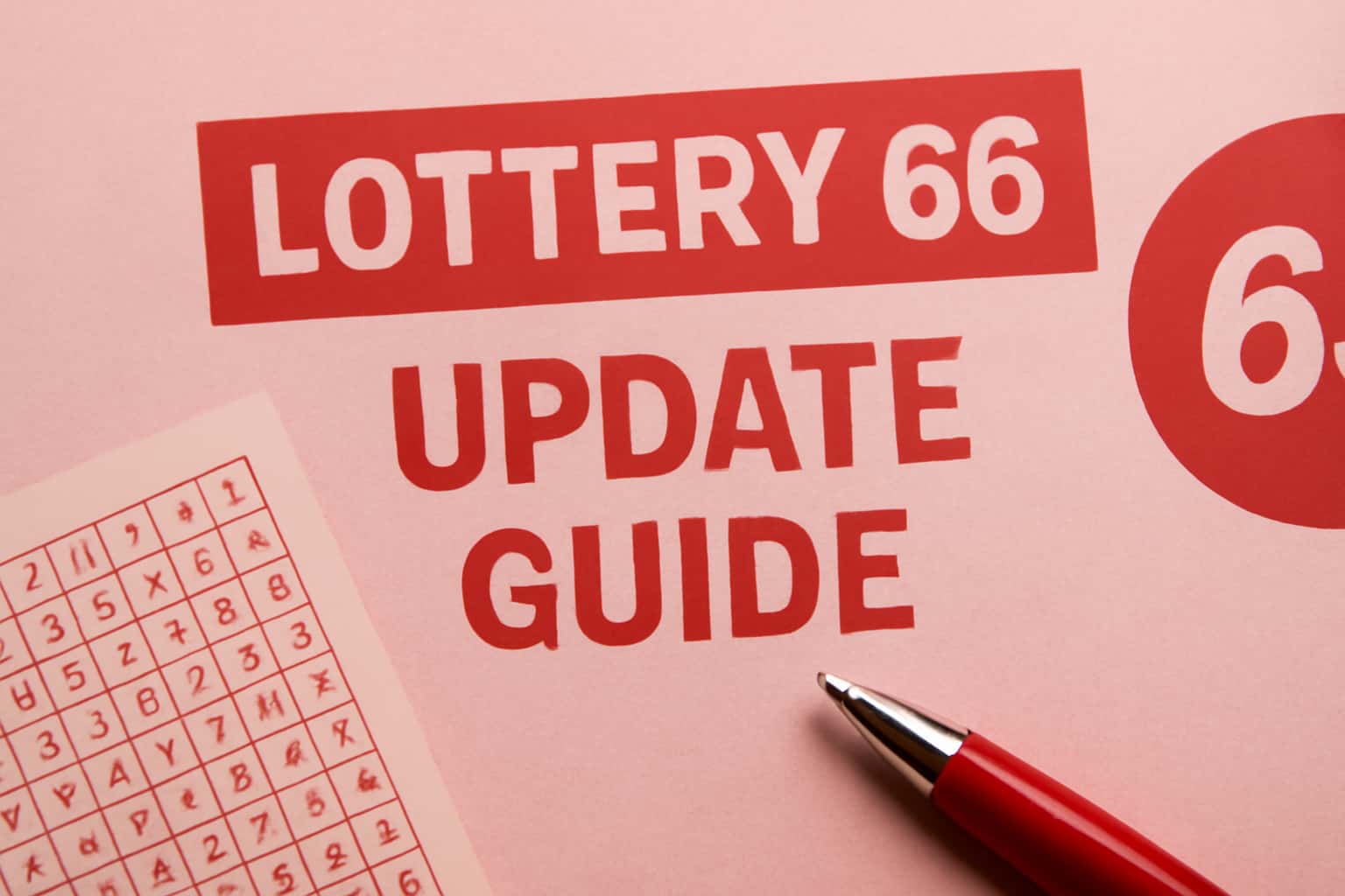 A conceptual image illustrating the Lottery 66 Update Guide with a modern design.