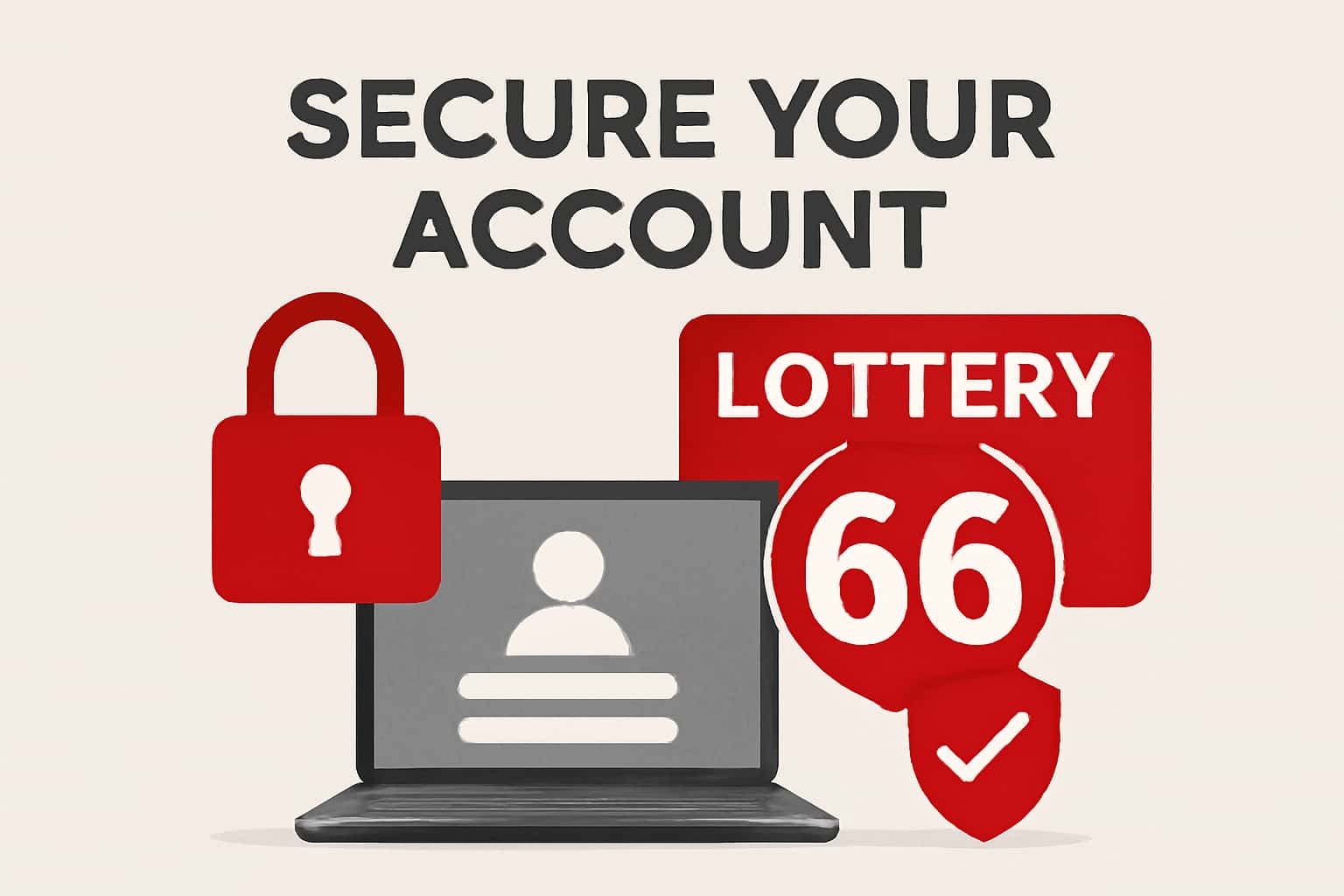An informative illustration about securing Lottery 66 account access.